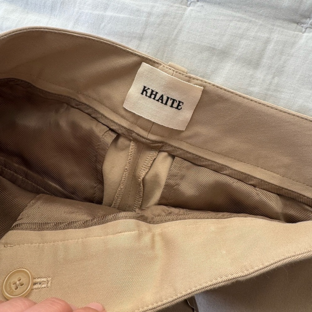 KHAITE 2 Magdeline Pant Khaki Classic Beige Women's Trousers - Picture 10 of 11